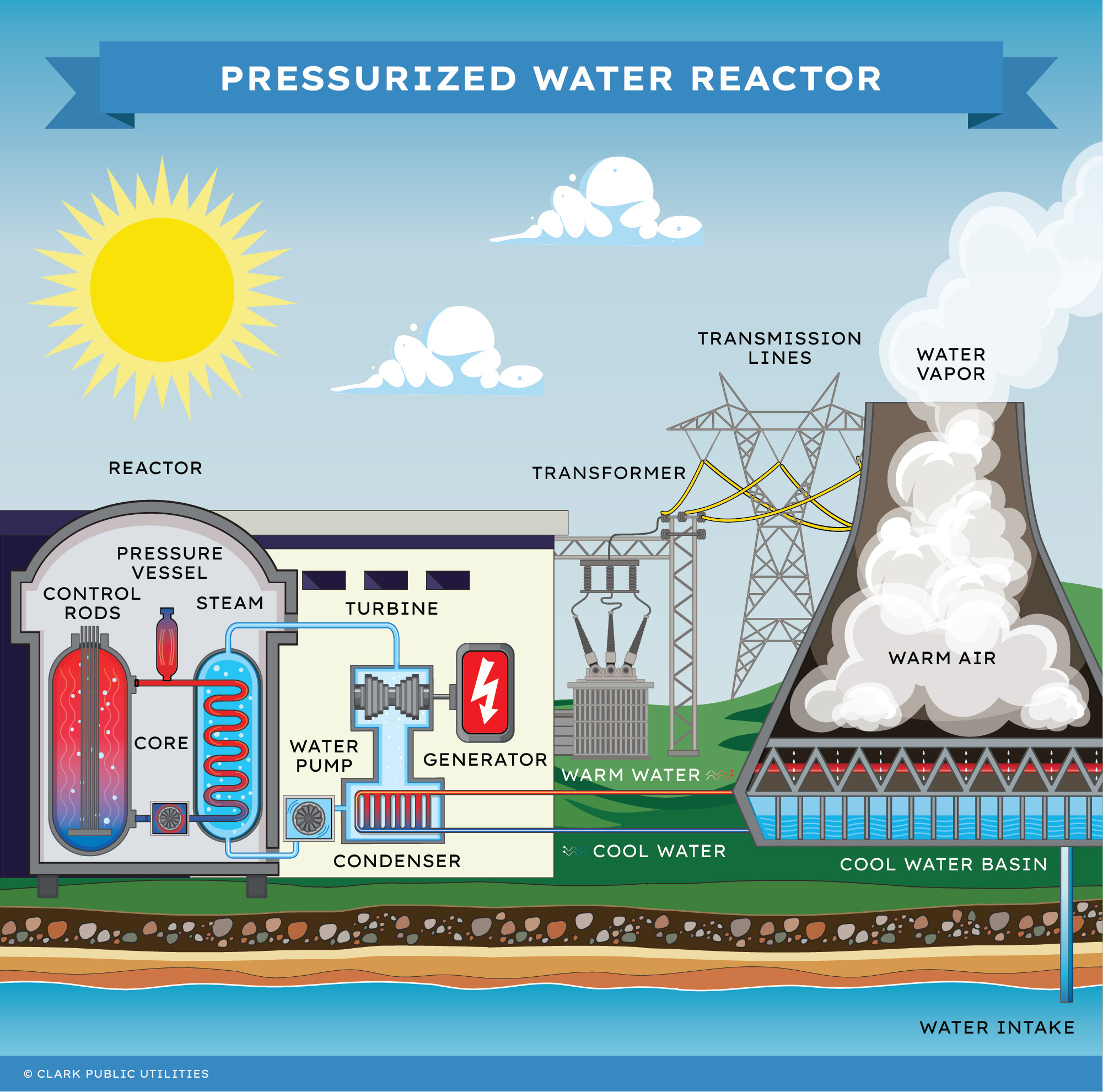 Pressurized water reactor illustration