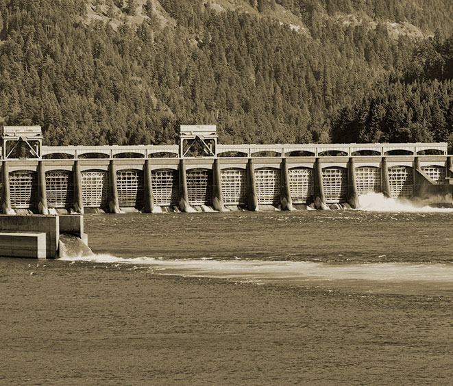 Columbia river dam Historic photo